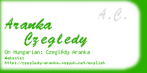 aranka czegledy business card